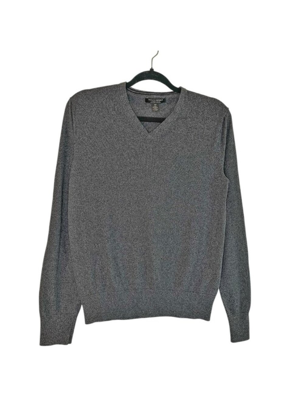 Banana Republic Cashmere Silk V-Neck Premium Luxury Yarn Sweater Gray Size Small
